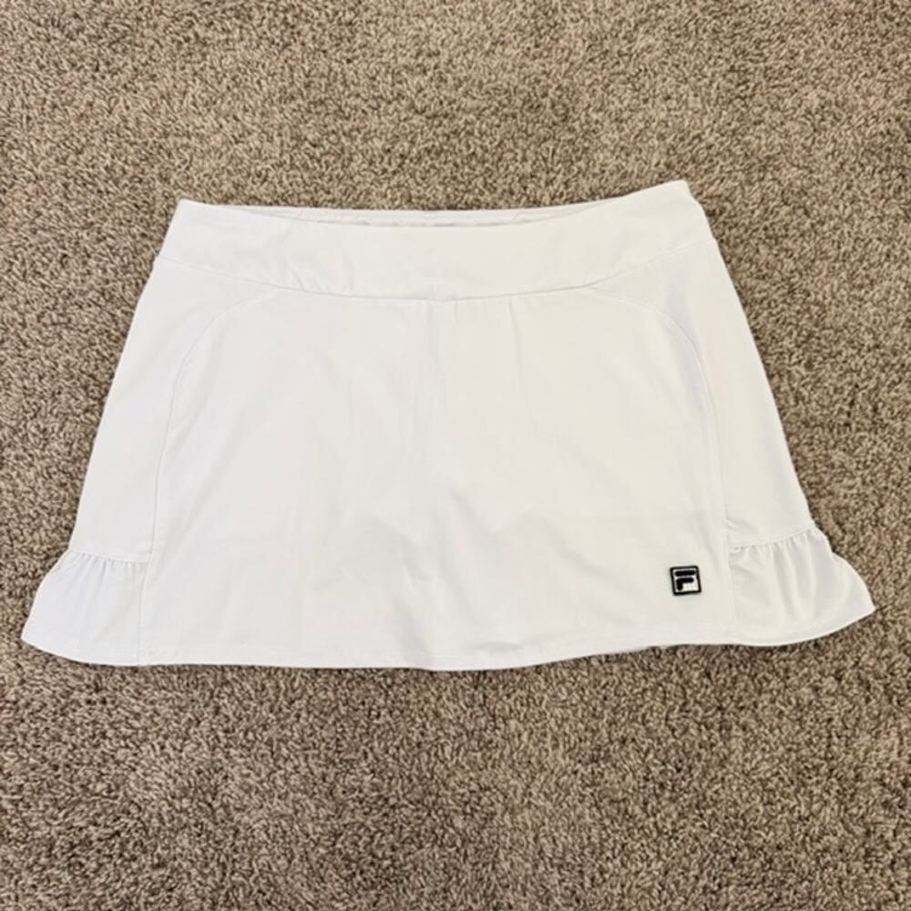 FILA Skort White 13" Ruffle Detail Tennis Pickleball Athletic Women's Large